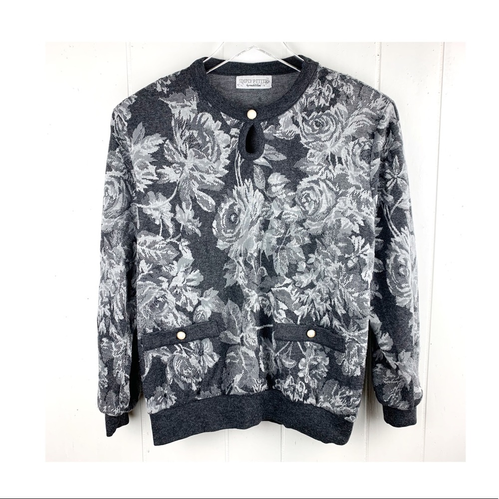 Vintage 80s Floral Sweater